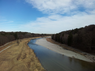 Blick von der Großhesseloher Brücke