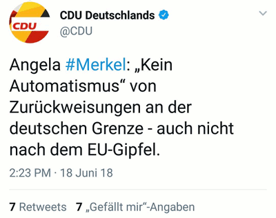 CDU: Keine Zurückweisung an der Grenze