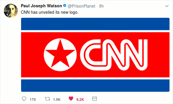 CNN-Logo wie Flagge von Nordkorea
