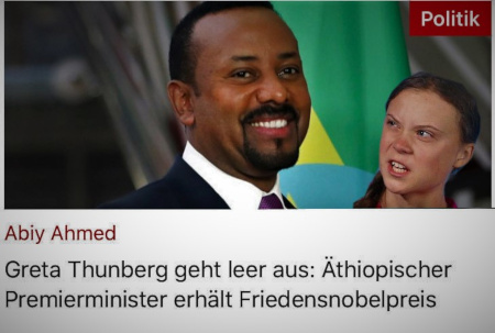 Greta geht leer aus, beim Friedensnobelpreis