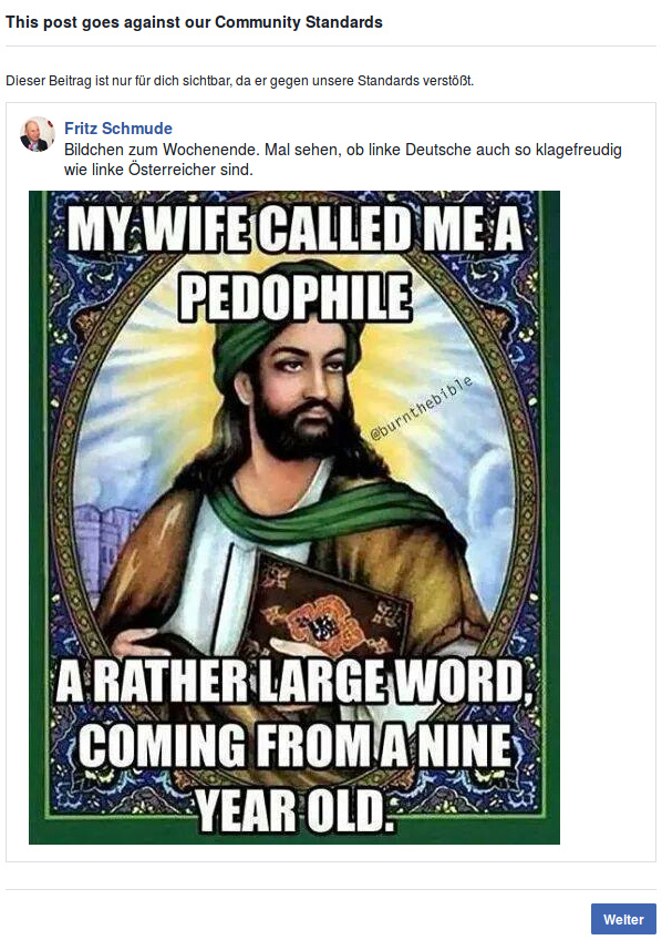 Mohammed pedophile - a large word from a 9 year old!