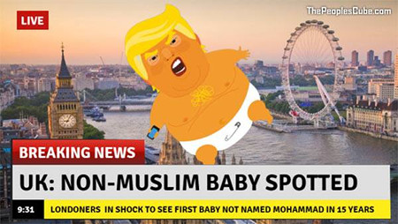 non-muslim baby spotted in London