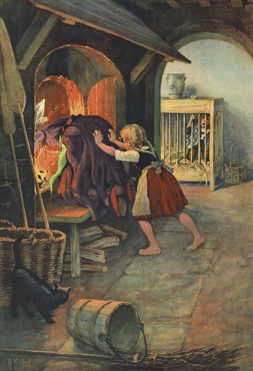 Otto Kubel: Gretel schiebt die Hexe in den Ofen