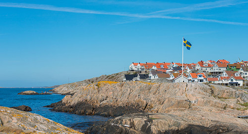 Schweden, ein Dorf an der Küste