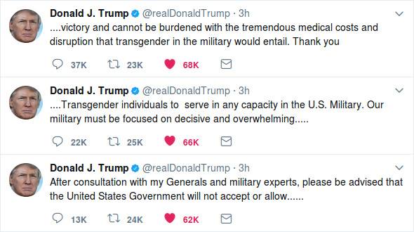 Trump über Transsexuelle in der Armee