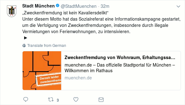 Zweckentfremdung ist kein Kavaliersdelikt